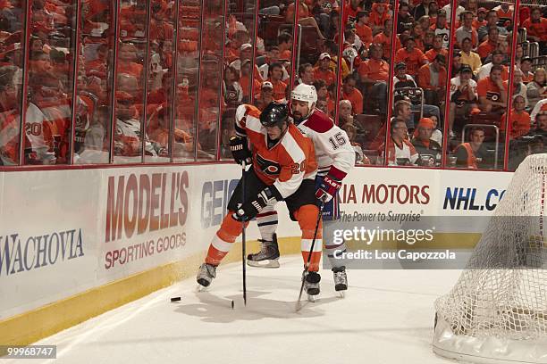 Philadelphia Flyers Chis Pronger in action vs Montreal Canadiens Glen Metropolit . Game 1. Philadelphia, PA 5/16/2010 CREDIT: Lou Capozzola