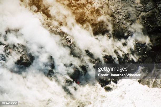 lava collides with the sea, 2001 - marina wheeler fotografías e imágenes de stock