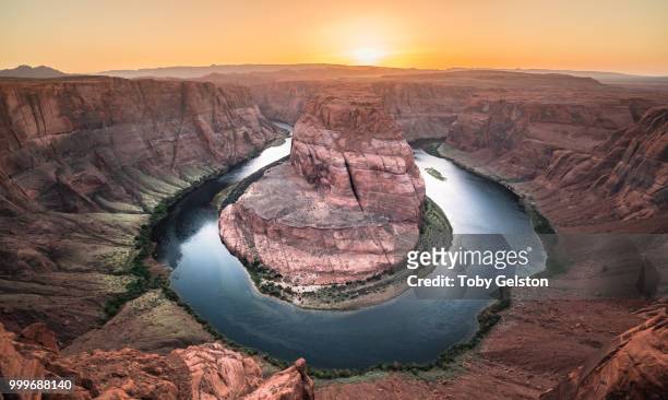 sunset at horseshoe bend - toby stock pictures, royalty-free photos & images