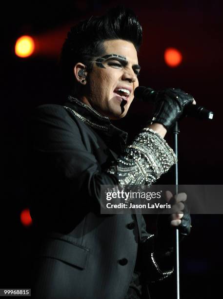 Adam Lambert performs at KIIS FM's 2010 Wango Tango concert at Staples Center on May 15, 2010 in Los Angeles, California.