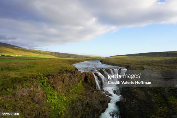 icelandic waterfall - hoffman stock pictures, royalty-free photos & images