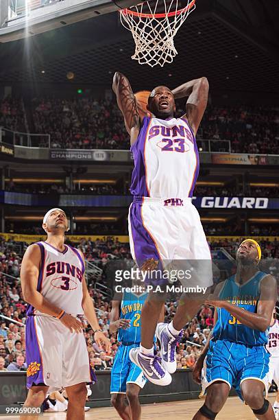 Jason Richardson of the Phoenix Suns goes up for the dunk against the New Orleans Hornets in an NBA Game played on March 14, 2010 at U.S. Airways...