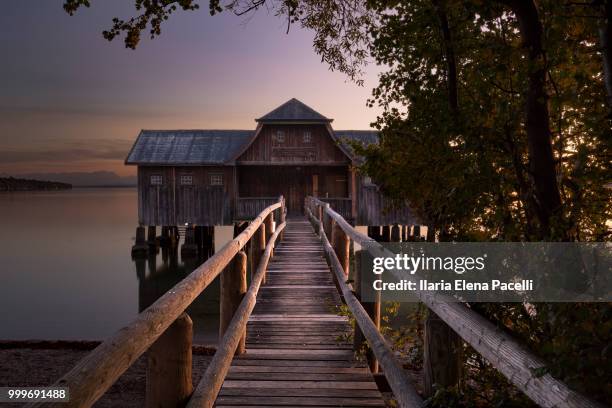 sunset at ammersee - ammersee stock pictures, royalty-free photos & images