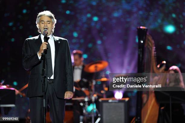 Andrea Bocelli performs on stage during the World Music Awards 2010 at the Sporting Club on May 18, 2010 in Monte Carlo, Monaco.