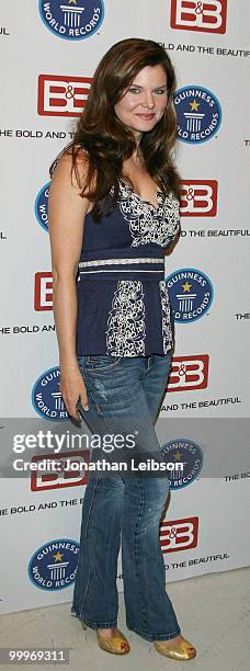 Heather Tom attends the Guinness World Record's official validation of "The Bold & The Beautiful" CBS Studios on May 18, 2010 in Los Angeles,...