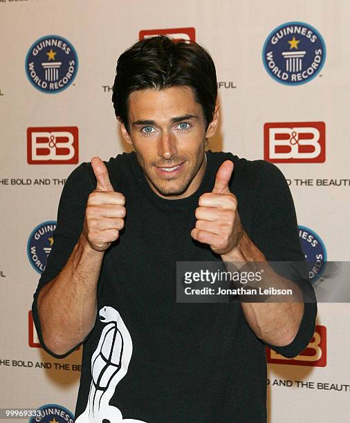 Brandon Beemer attends the Guinness World Record's official validation of "The Bold & The Beautiful" at CBS Studios on May 18, 2010 in Los Angeles,...