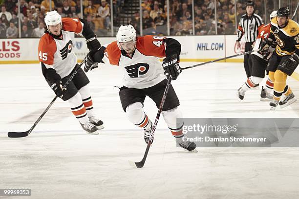 Philadelphia Flyers Daniel Briere in action vs Boston Bruins. Game 5. Boston, MA 5/10/2010 CREDIT: Damian Strohmeyer