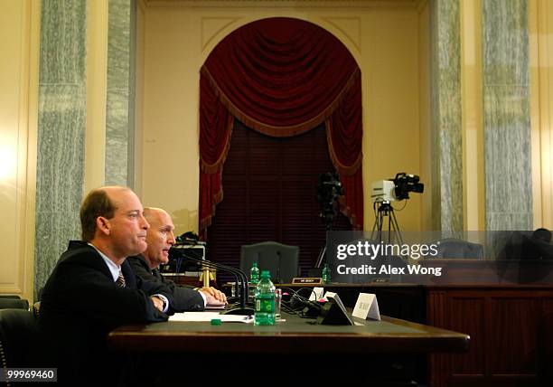 America Inc. Chairman and President Lamar McKay and Transocean Ltd. President and CEO Steven Newman testify during a hearing before the Senate...