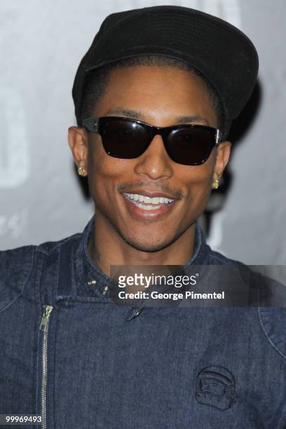 Musician Pharrell Williams attends the World Music Awards 2010 at the Sporting Club on May 18, 2010 in Monte Carlo, Monaco.