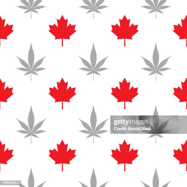 maple marijuana leaves seamless pattern - robinolimb stock illustrations
