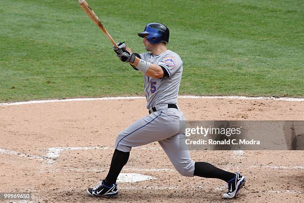 David Wright of the New York Mets bats during a MLB game against the Florida Marlins in Sun Life Stadium on May 16, 2010 in Miami, Florida.