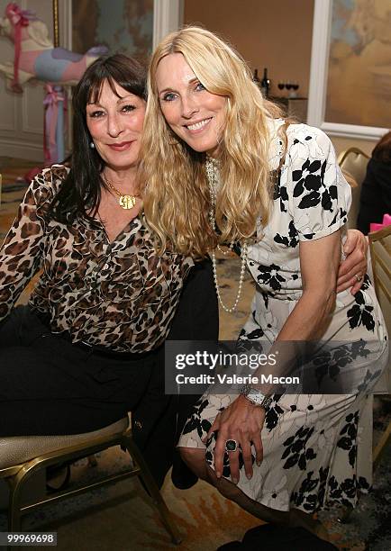 Actresses Anjelica Huston and Alana Stewart attend the Carousel of Hope kickoff luncheon on May 18, 2010 in Beverly Hills, California.