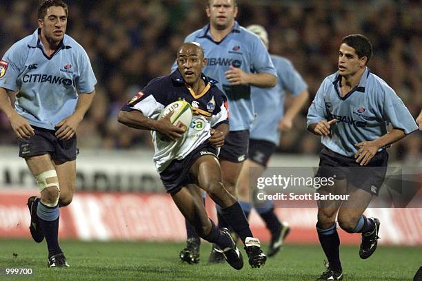 George Gregan of the Brumbies during the Super 12 match between the ACT Brumbies and the New South Wales Waratahs played at Bruce Stadium, Canberra,...