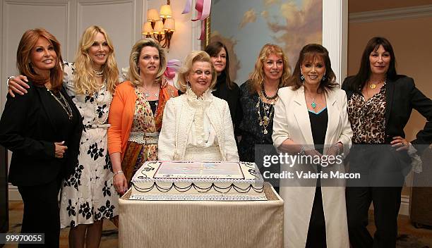 Raquel Welch, Alana Stewart, Nancy Davis, Barbara Davis, Danna Davis, Joanna Poitier, Jackie Collins and Anjelica Huston attend the Carousel of Hope...