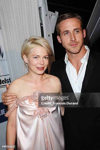 Michelle Williams and Ryan Gosling attend the Blue Valentine After Party at Palais Stephanie during the 63rd Annual Cannes Film Festival on May 18,...