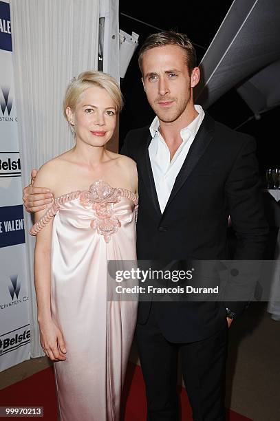 Michelle Williams and Ryan Gosling attend the Blue Valentine After Party at Palais Stephanie during the 63rd Annual Cannes Film Festival on May 18,...