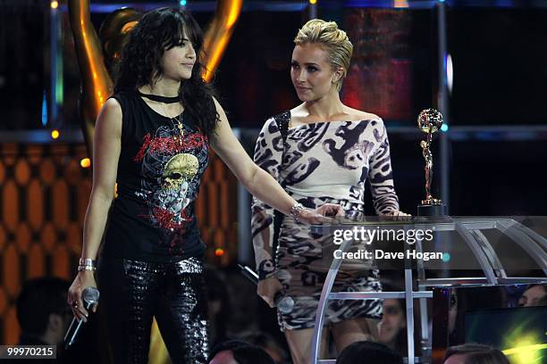 Michelle Rodriguez and Hayden Panettiere at the World Music Awards 2010 held at the Sporting Club Monte-Carlo on May 18, 2010 in Monte-Carlo, Monaco.