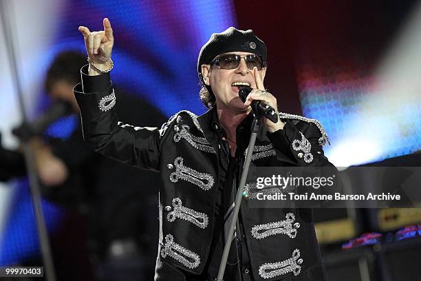 Klaus Meine performs on stage during the World Music Awards 2010 at the Sporting Club on May 18, 2010 in Monte Carlo, Monaco.