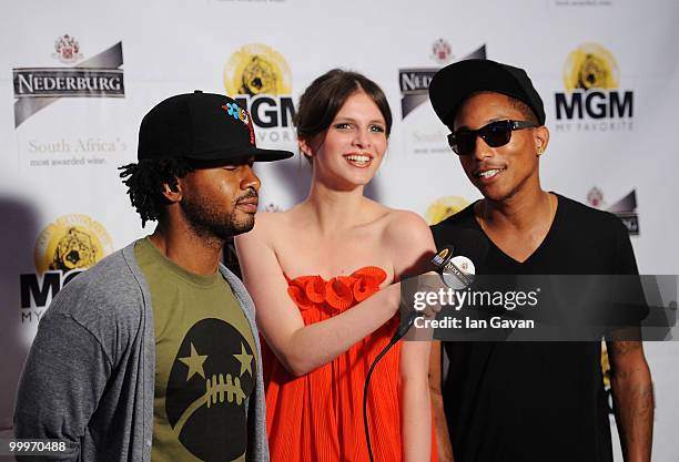Shay Heldon, Giovanna Gasparini and Pharrell Williams during the World Music Awards 2010 at the Sporting Club on May 18, 2010 in Monte Carlo, Monaco.