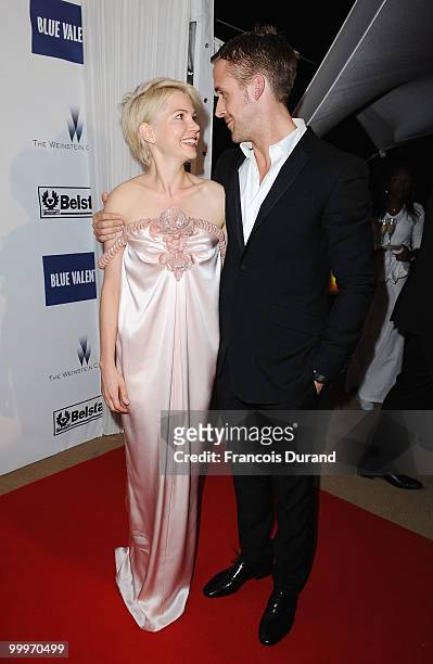 Actress Michelle Williams and Actor Ryan Gosling attends the Blue Valentine After Party at Palais Stephanie during the 63rd Annual Cannes Film...