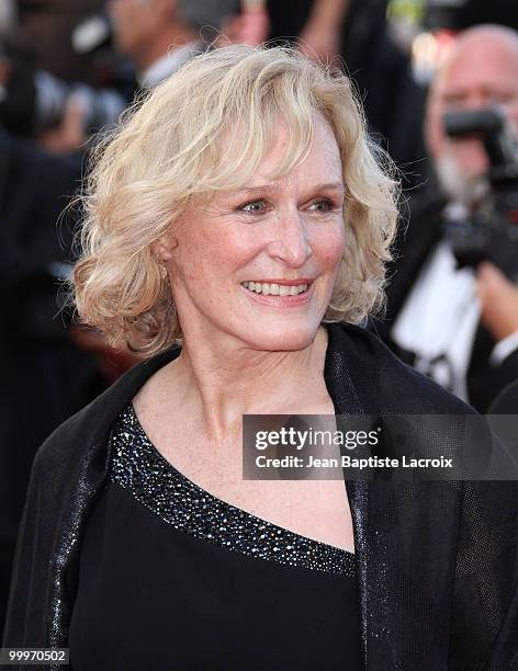 Glenn Close attends the 'Of Gods and Men' Premiere held at the Palais des Festivals during the 63rd Annual International Cannes Film Festival on May...