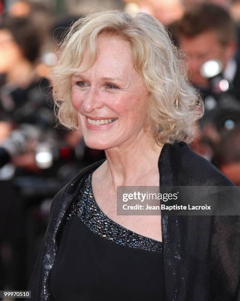 Glenn Close attends the 'Of Gods and Men' Premiere held at the Palais des Festivals during the 63rd Annual International Cannes Film Festival on May...