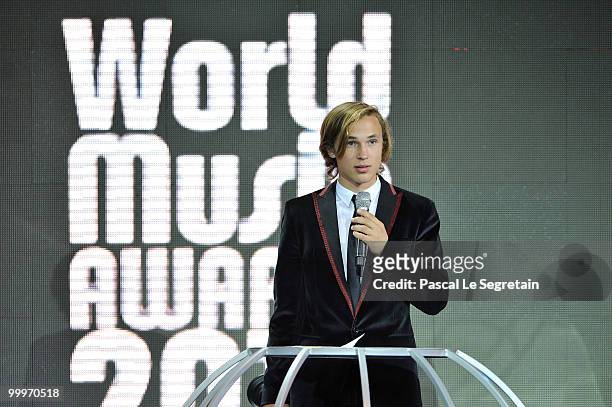 Actor William Moseley presents onstage during the World Music Awards 2010 at the Sporting Club on May 18, 2010 in Monte Carlo, Monaco.