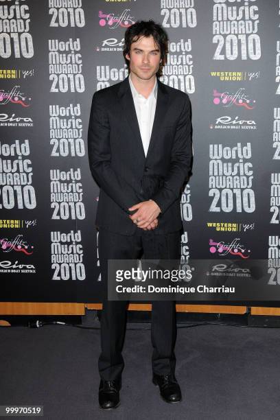 Ian Somerhalder poses during the World Music Awards 2010 at the Sporting Club on May 18, 2010 in Monte Carlo, Monaco.