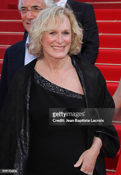 Glenn Close attends the 'Of Gods and Men' Premiere held at the Palais des Festivals during the 63rd Annual International Cannes Film Festival on May...