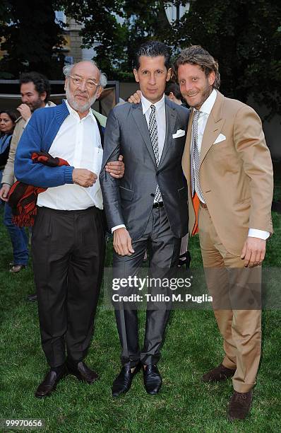 Designer Gaetano Pesce, W Editor-in-Chief Stefano Tonchi and ItalianIndependent CEO Lapo Elkann attend the cocktail reception for W Magazine's...