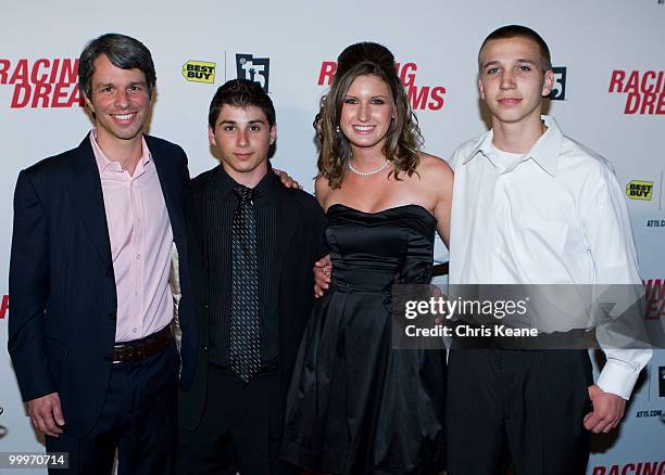 Director Marshall Curry and ast members of Racing Dreams Josh Hobson, Annabeth Barnes and Brandon Warren arrive for the Charlotte Premiere of Racing...