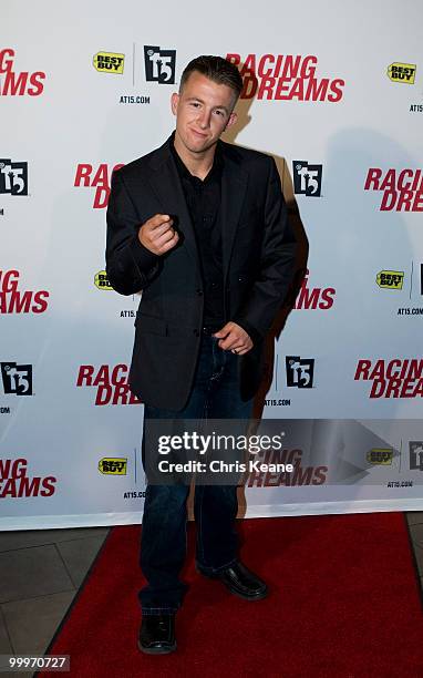 Driver AJ Allmendinger arrives for the Charlotte Premiere of Racing Dreams at EpiCenter Theater on May 18, 2010 in Charlotte, North Carolina.