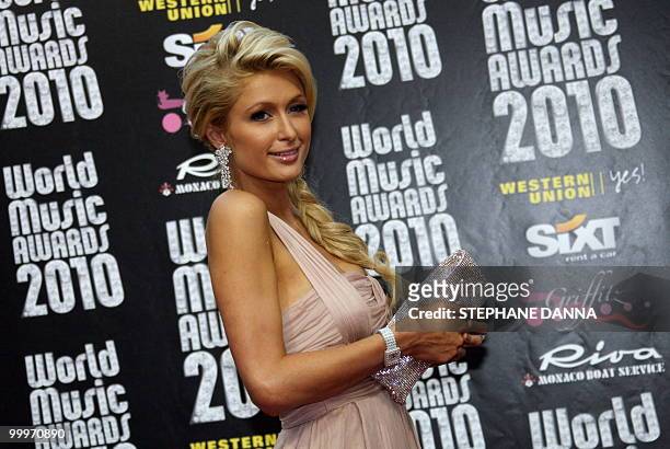 Paris Hilton arrives to attend the World Music Awards in Monaco on May 18, 2010. The World Music Awards honour the world's top selling acts for their...