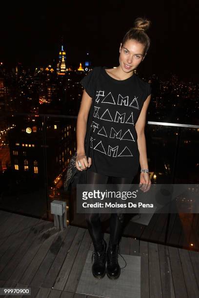 Model Jessica Hart attends the first anniversary presentation of Music Unites at The Cooper Square Hotel on May 17, 2010 in New York City.
