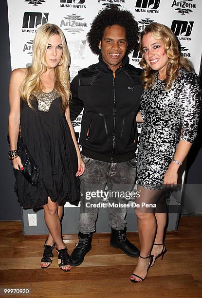 Tinsley Mortimer, Jaicko and Michelle Edgar attend the first anniversary presentation of Music Unites at The Cooper Square Hotel on May 17, 2010 in...