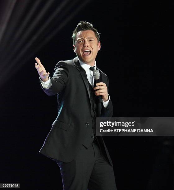 Tiziano Ferro performs during the World Music Awards in Monaco on May 18, 2010. The World Music Awards honour the world's top selling acts for their...