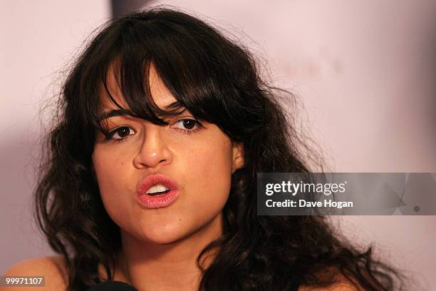 Michelle Rodriguez poses in the press room at the World Music Awards 2010 held at the Sporting Club Monte-Carlo on May 18, 2010 in Monte-Carlo,...