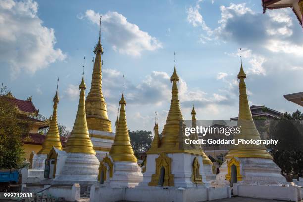 myanmar: shwe lin lun pagoda - lin stock pictures, royalty-free photos & images