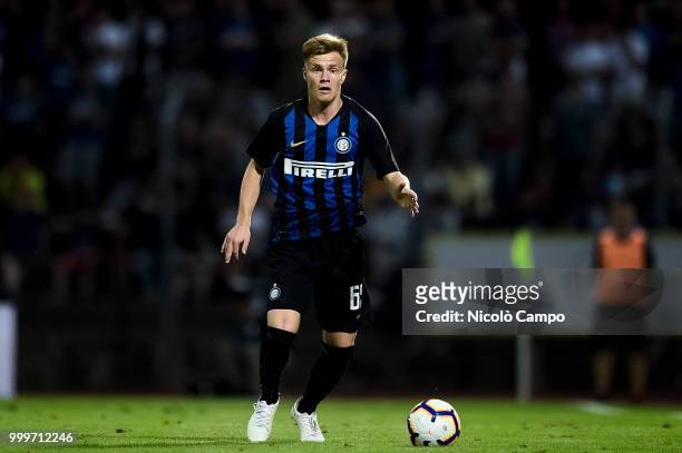 Maj Roric of FC Internazionale in action during the friendly football match between FC Lugano and FC Internazionale. FC Internazionale won 3-0 over...