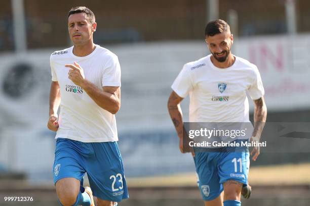 Manuel Pasqual of Empoli Fc in action during the pre-season frienldy match between Empoli FC and ASD Lampo 1919 on July 14, 2018 in Lamporecchio,...