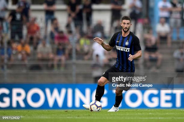 Roberto Gagliardini of FC Internazionale in action during the friendly football match between FC Lugano and FC Internazionale. FC Internazionale won...