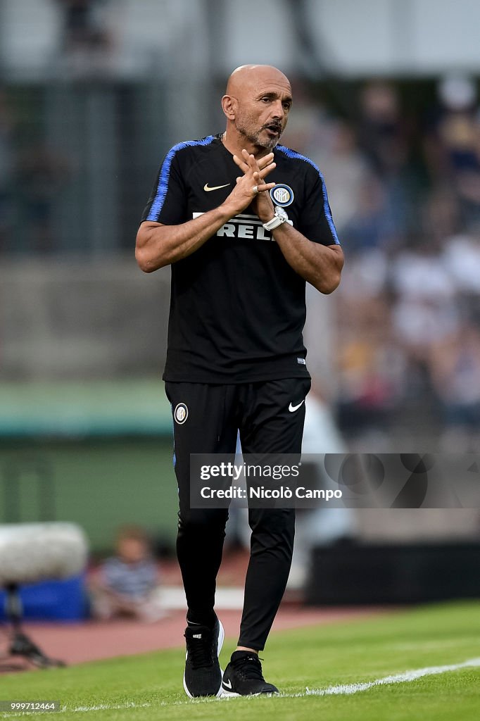 Luciano Spalletti, head coach of FC Internazionale, gestures...
