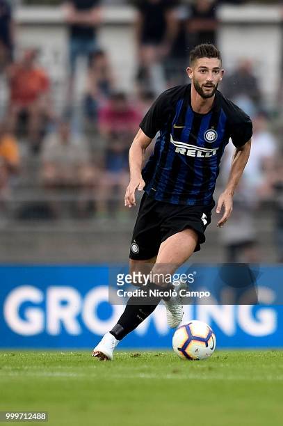 Roberto Gagliardini of FC Internazionale in action during the friendly football match between FC Lugano and FC Internazionale. FC Internazionale won...
