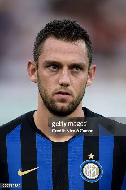 Stefan De Vrij looks on prior to the friendly football match between FC Lugano and FC Internazionale. FC Internazionale won 3-0 over FC Lugano.