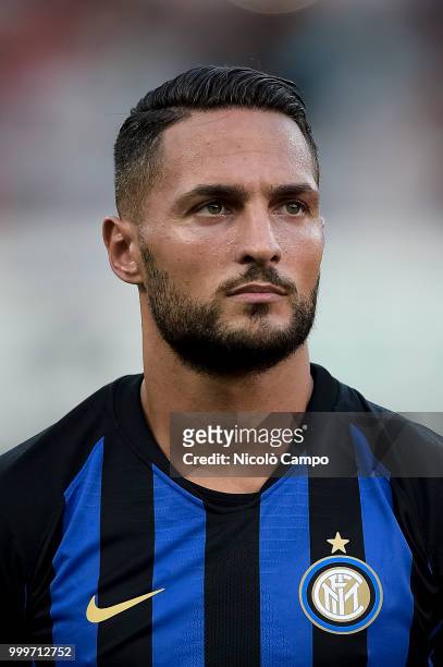 Danilo D'Ambrosio of FC Internazionale looks on prior to the friendly football match between FC Lugano and FC Internazionale. FC Internazionale won...