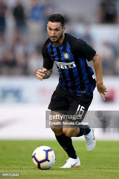 Matteo Politano of FC Internazionale in action during the friendly football match between FC Lugano and FC Internazionale. FC Internazionale won 3-0...