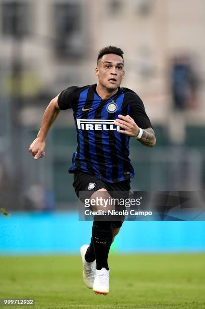 Lautaro Martinez of FC Internazionale in action during the friendly football match between FC Lugano and FC Internazionale. FC Internazionale won 3-0...