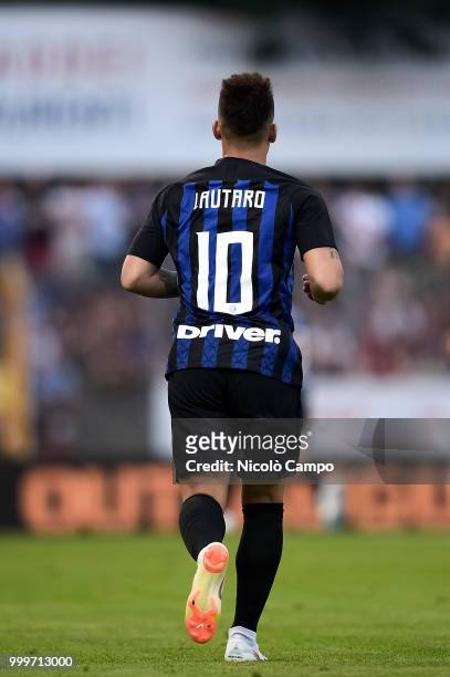 Lautaro Martinez of FC Internazionale is pictured during the friendly football match between FC Lugano and FC Internazionale. FC Internazionale won...