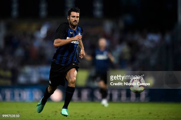 Antonio Candreva of FC Internazionale in action during the friendly football match between FC Lugano and FC Internazionale. FC Internazionale won 3-0...