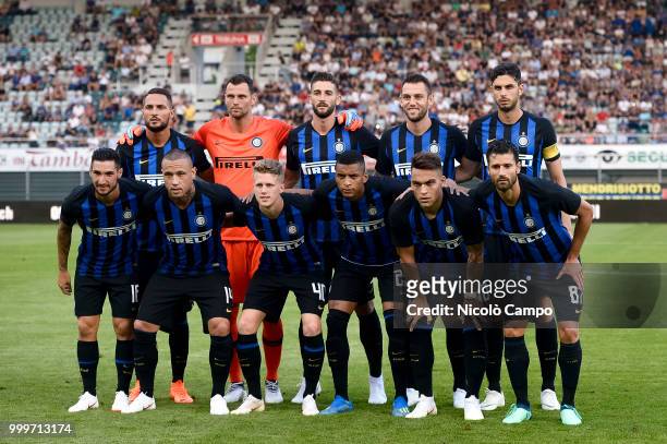 Players of FC Internazionale pose for a team photo prior to the friendly football match between FC Lugano and FC Internazionale. FC Internazionale...